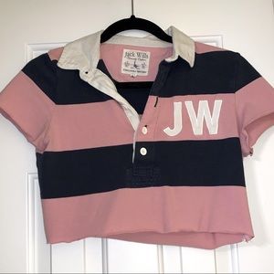 Jack wills vintage rugby cropped top